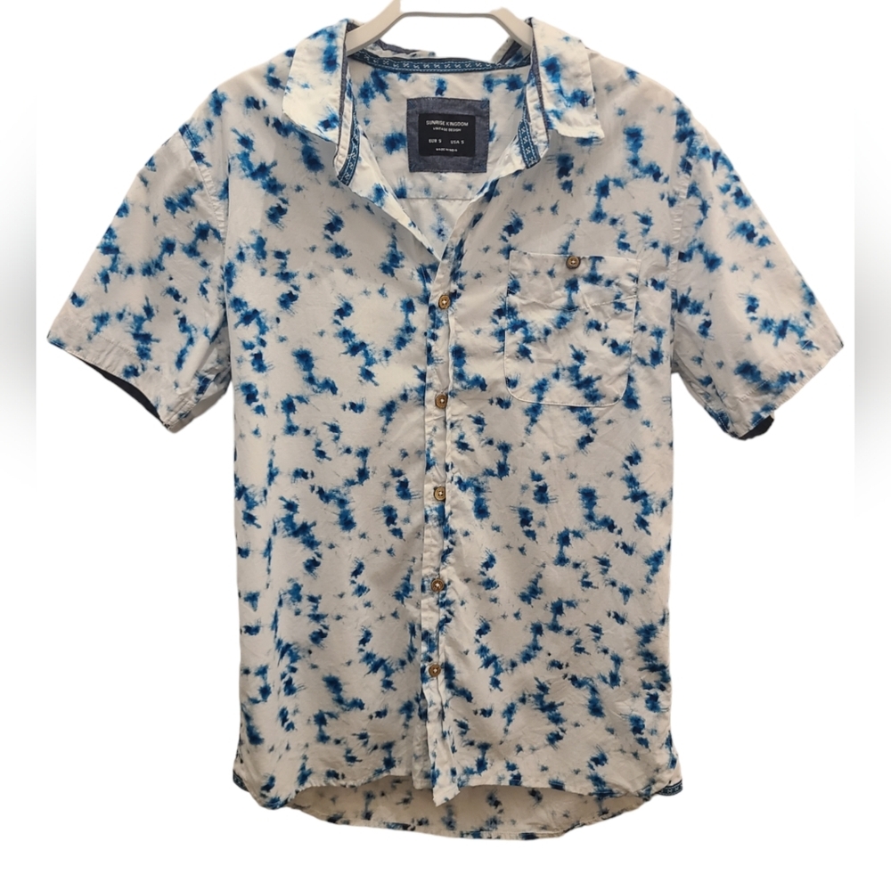 Sunrise Kingdom Vintage Design - 100% Cotton Tie Dye Button-up - Size S